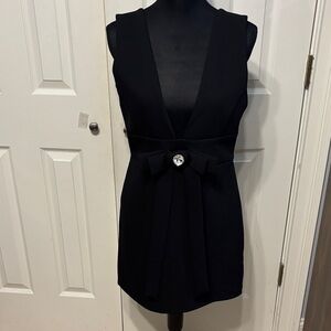 Zara Rhinestone Bow Mini Dress